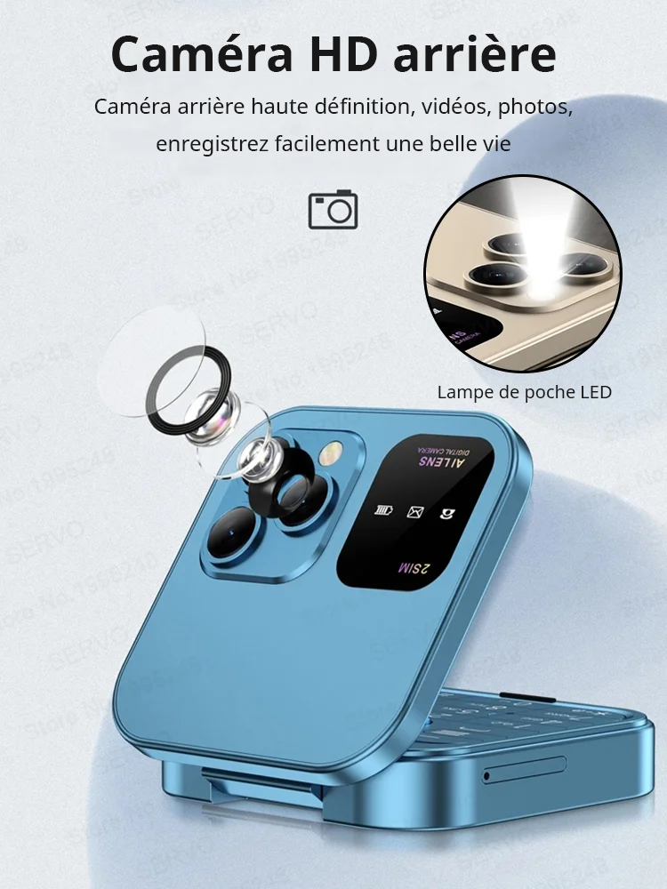 Téléphone portable à bouton rabattable
