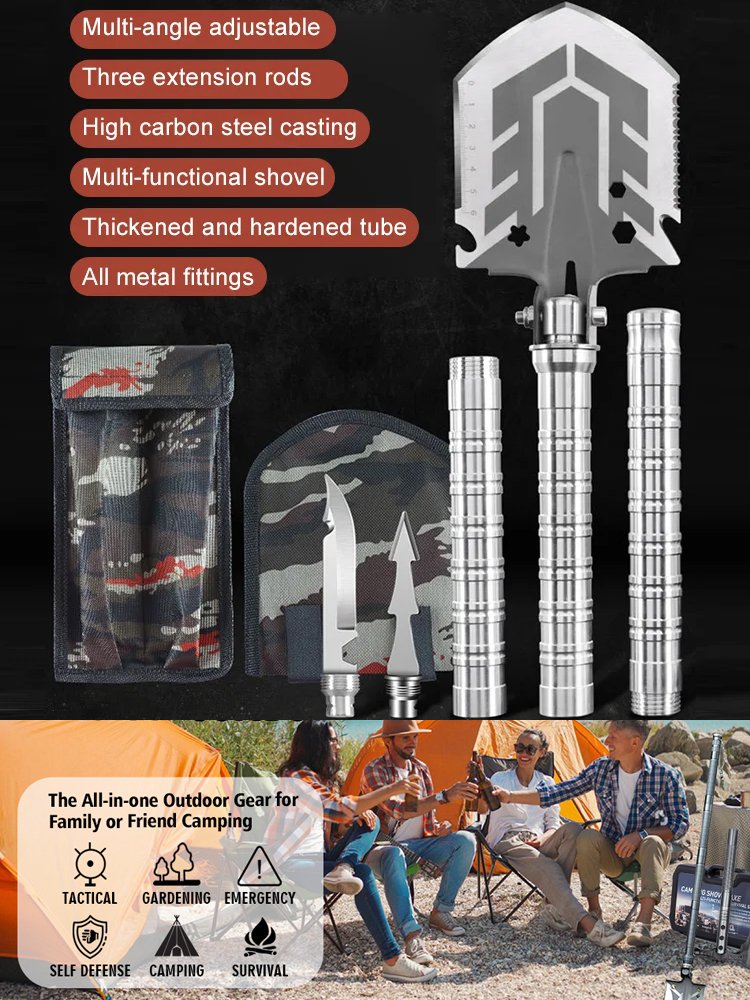 German craftsmanship 28 in 1 outdoor household multi-purpose tool shovel