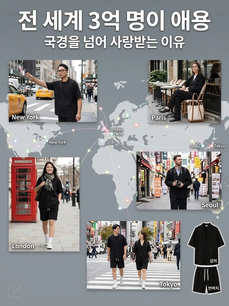아이스 실크 소재의 남성 캐주얼 투피스 세트