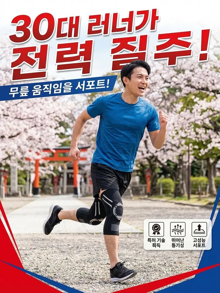 무릎 피로와 통증 완화 회복용 편안한 무릎 밴드