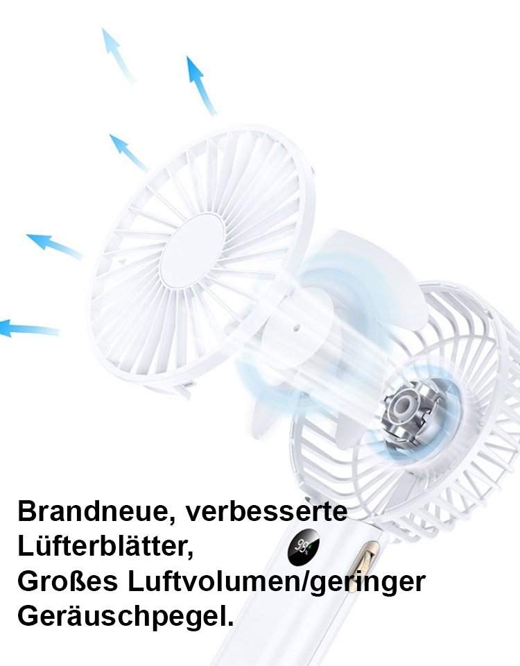 Turbo Roll Einstellbarer beleuchteter Mini-Handventilator