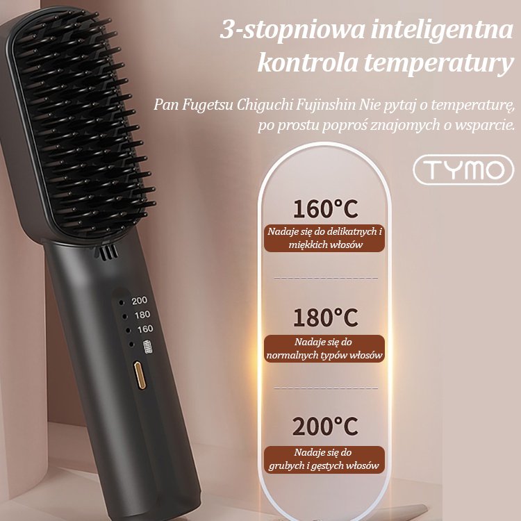 Jony ujemne nie szkodzą włosom Przenośny bezprzewodowy mini grzebień do prostowania włosów