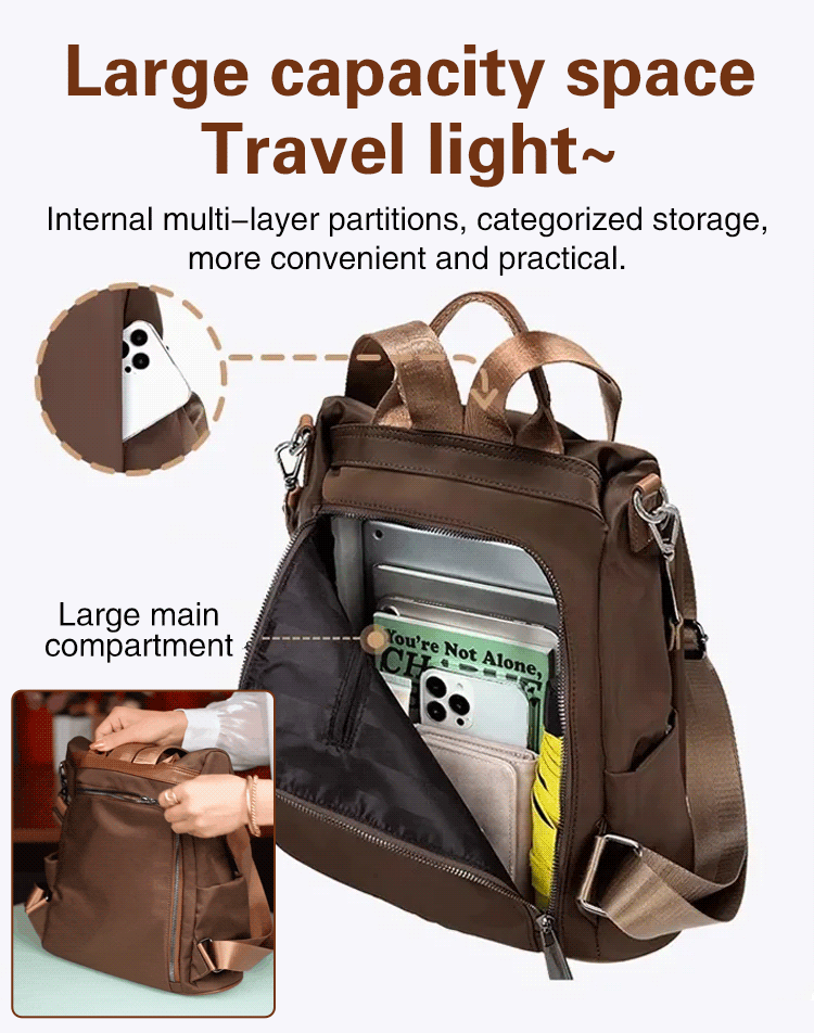 Oxford cloth double shoulder leisure anti-theft bag