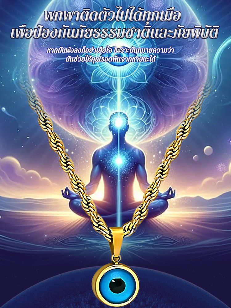 【หลีกภัยเรียกทรัพย์】สร้อยคอดวงตานำโชค