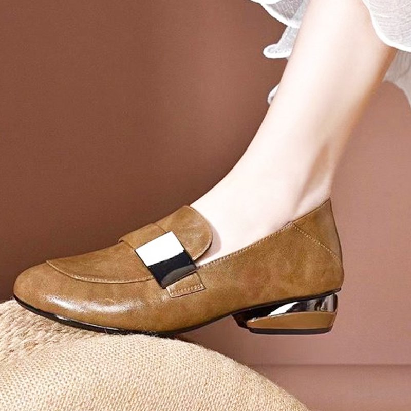 여성 캐주얼 가죽 로퍼