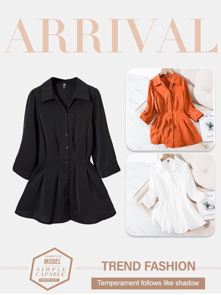 Shirt that conceals the belly and appears slimming, paired with versatile slit flared pants.