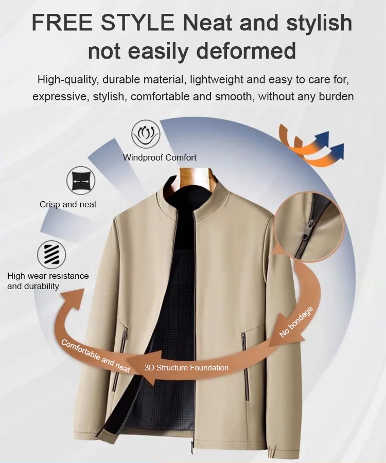 High-end men's business stand collar casual jacket