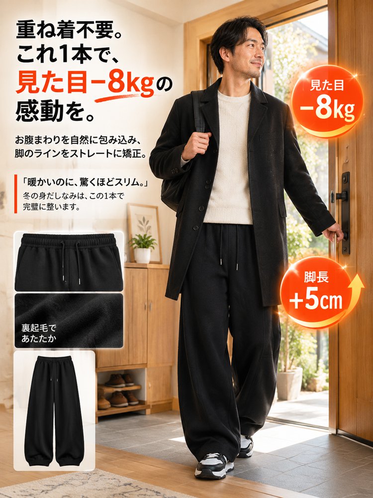 【冬はこれ一本】あったかストレッチパンツ