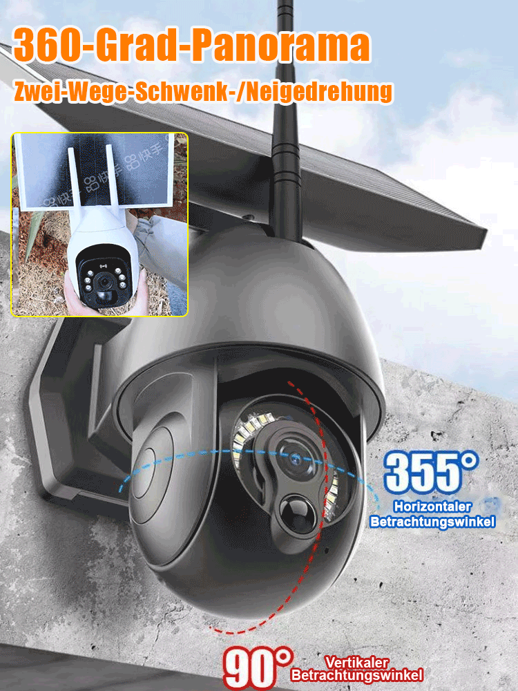 Handy-Fernbedienung Ultra-HD Vollfarb-Nachtsicht Outdoor-Wasserdichte Solarkamera