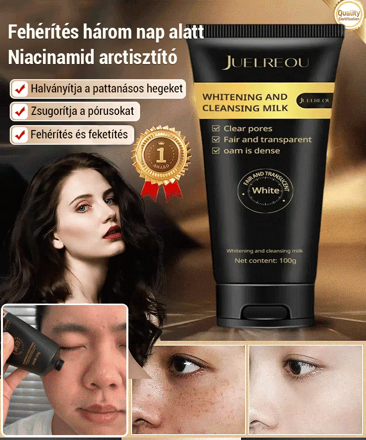 JUELREOU-【Minél többet mosod, annál fehérebb lesz】Fehérítő niacinamid arclemosó