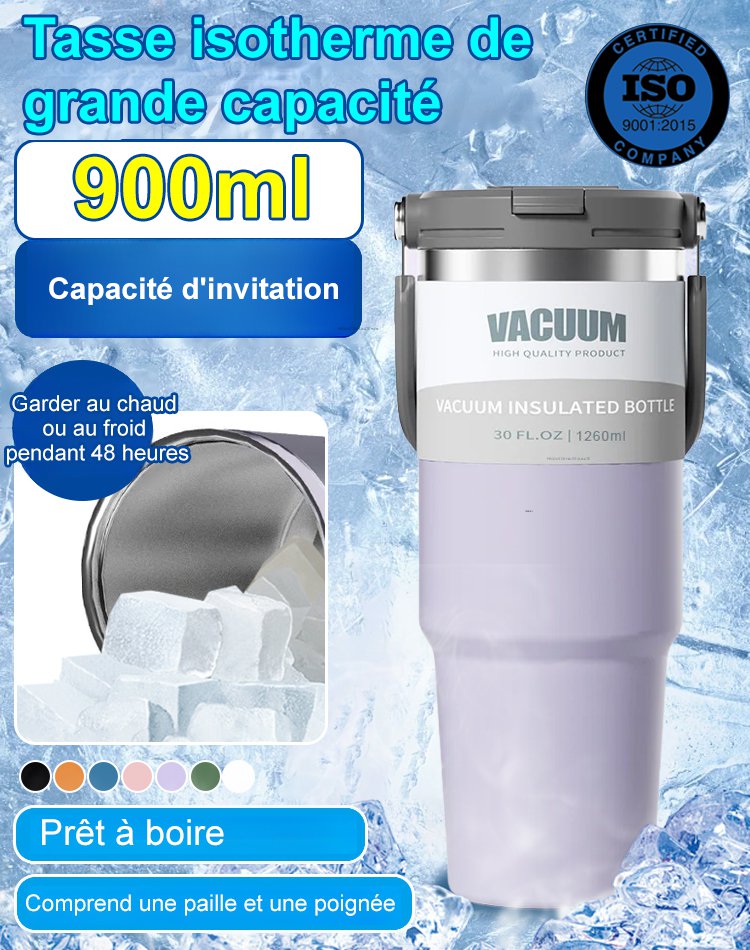 【Grande Capacité】Gobelet Isotherme pour Chaud et Froid
