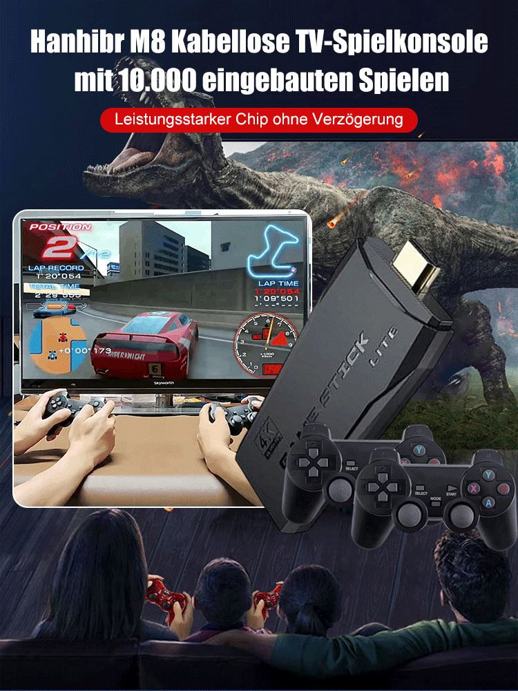 Hanhibr M8 Kabellose TV-Spielkonsole mit 10.000 eingebauten Spielen