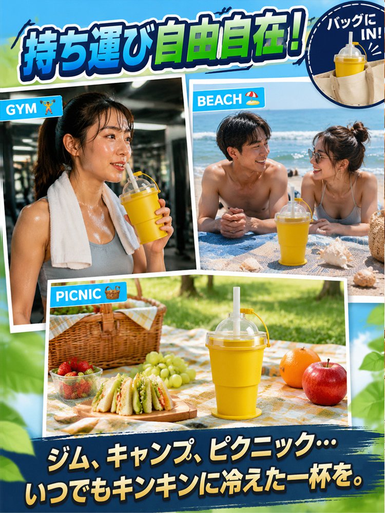 コンパクト折りたたみ丸氷が作れるカップ