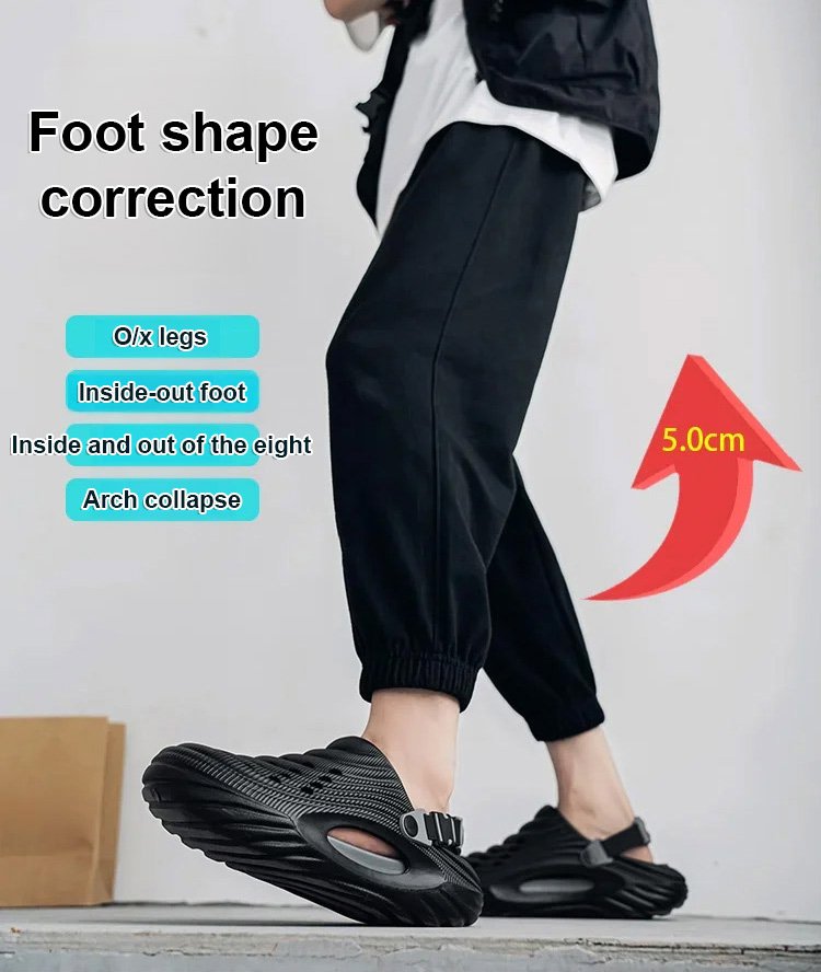 [Increase height by 5cm, support the arch of the foot] Men's two-way hole shoes