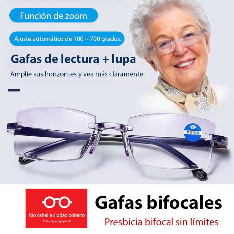 Gafas de lectura antiguas a prueba de radiación y zoom