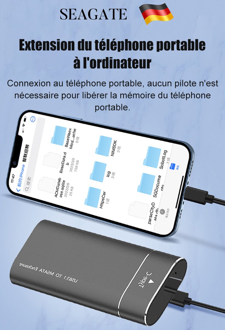 Disque dur mobile d'origine allemande