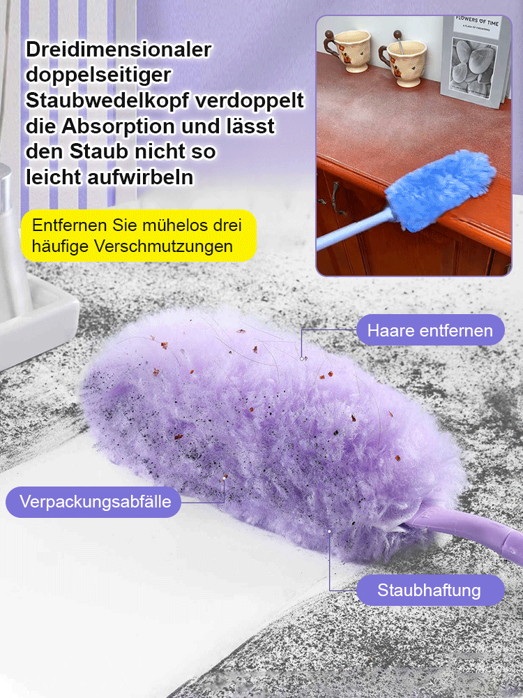 Wiederholt waschbar】Dehnbare statische Staubfangbürste