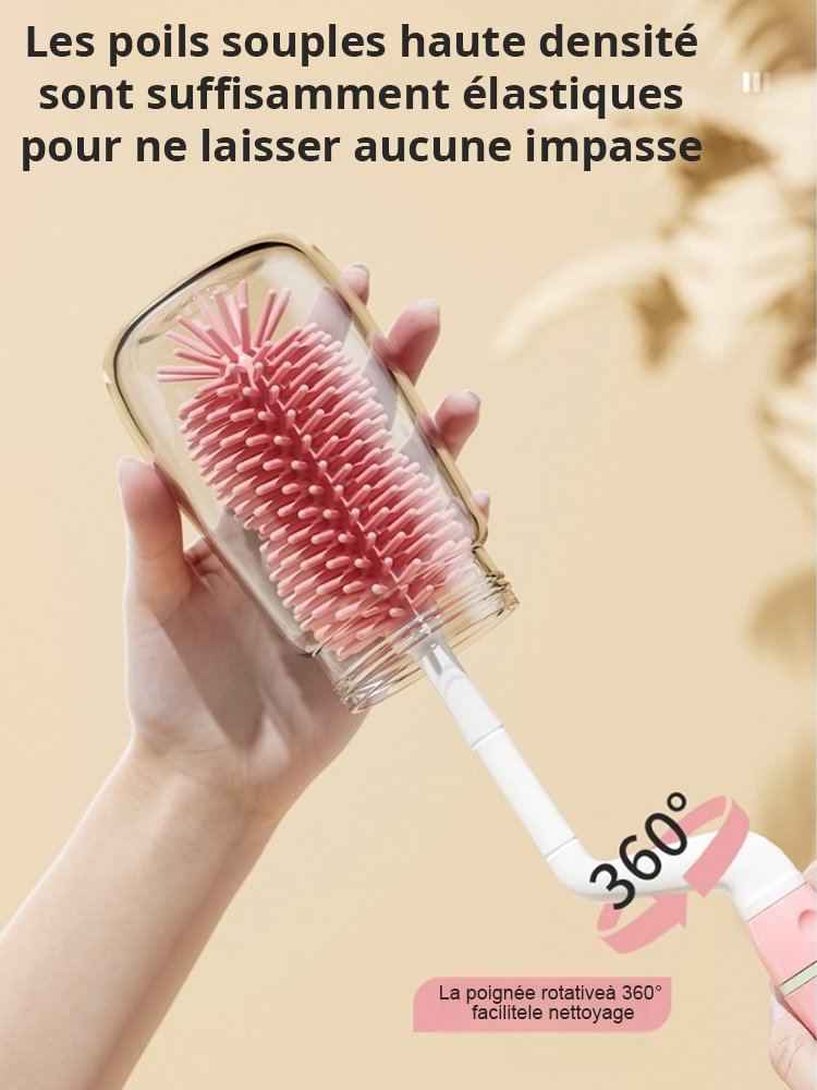 Ensemble de brosse de biberon rotatif spécial pour bébé