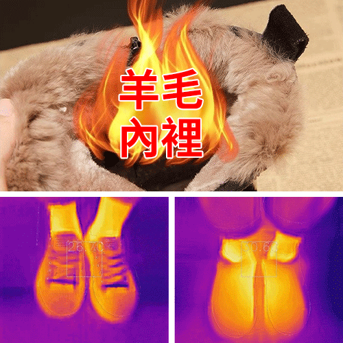 兔毛雙拉鍊雪靴