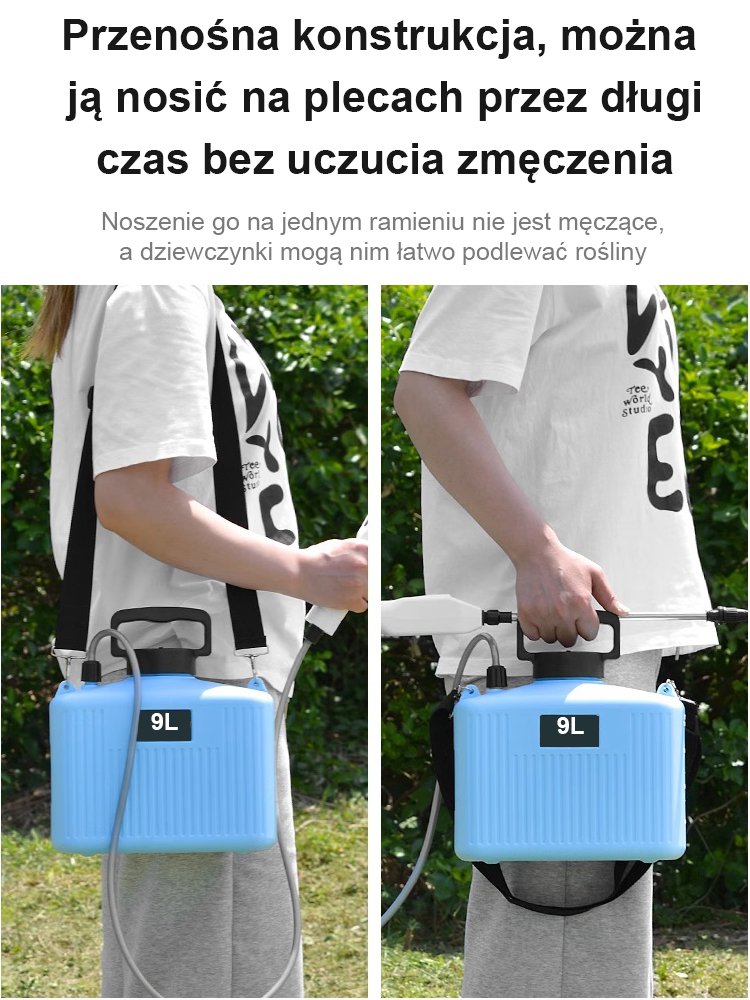 【9L Duża Pojemność】Elektryczny Opryskiwacz Plecakowy