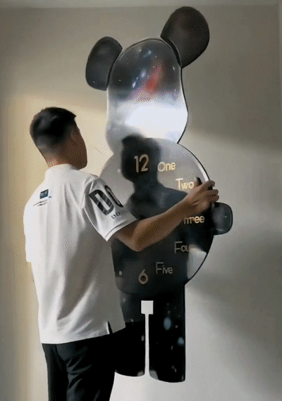 Ρολόι με αθόρυβο διακοσμητικό πίνακα με αρκουδάκι