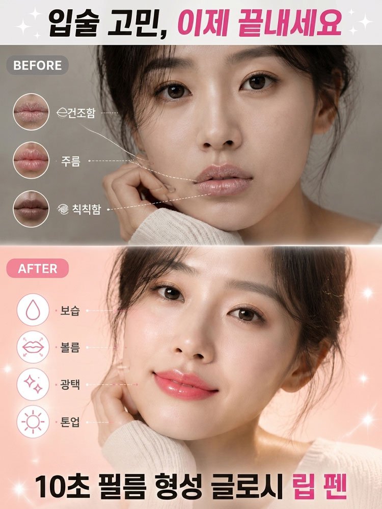 10초 필름 형성 글로시 립 펜