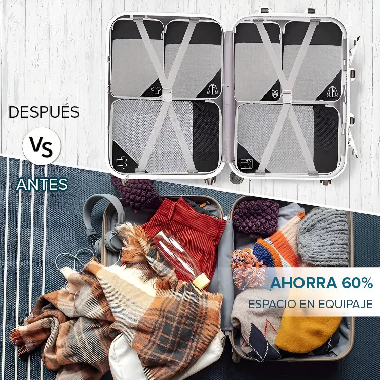 【Juego de tres piezas compresibles】 Bolsas de clasificación y almacenamiento de equipaje de viaje li