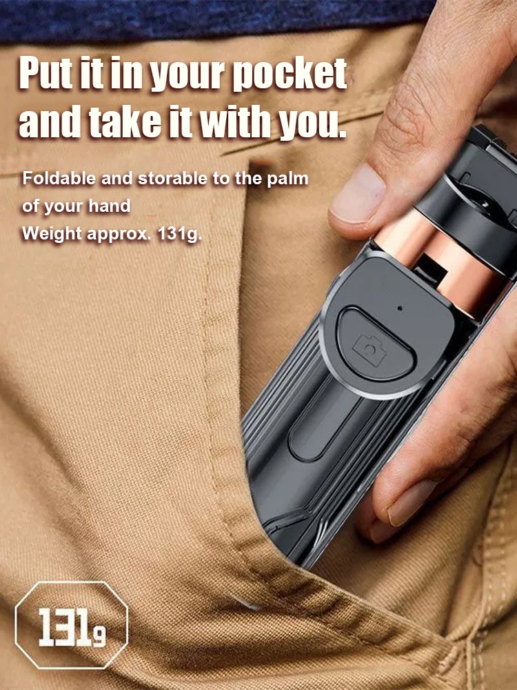 Quadruped 360 degree rotating mini selfie stick