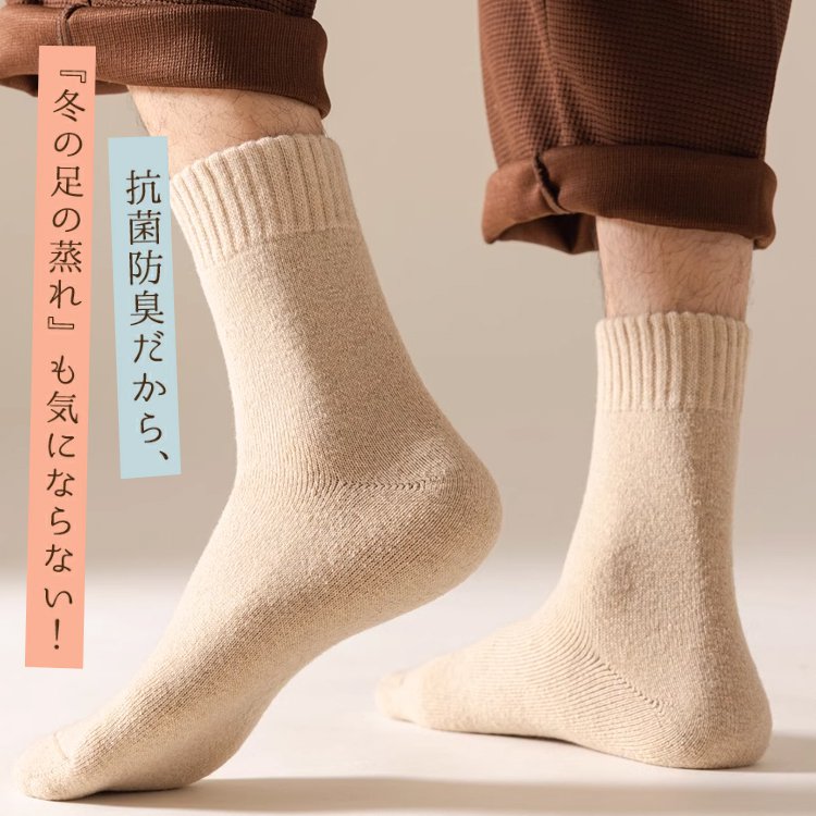 あったかい裏パイルウールソックス