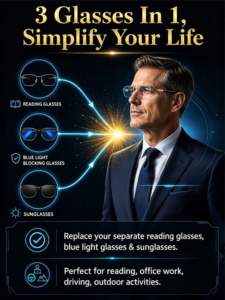 [Aerospace-grade titanium finish] Diamond-cut anti-blue light reading glasses