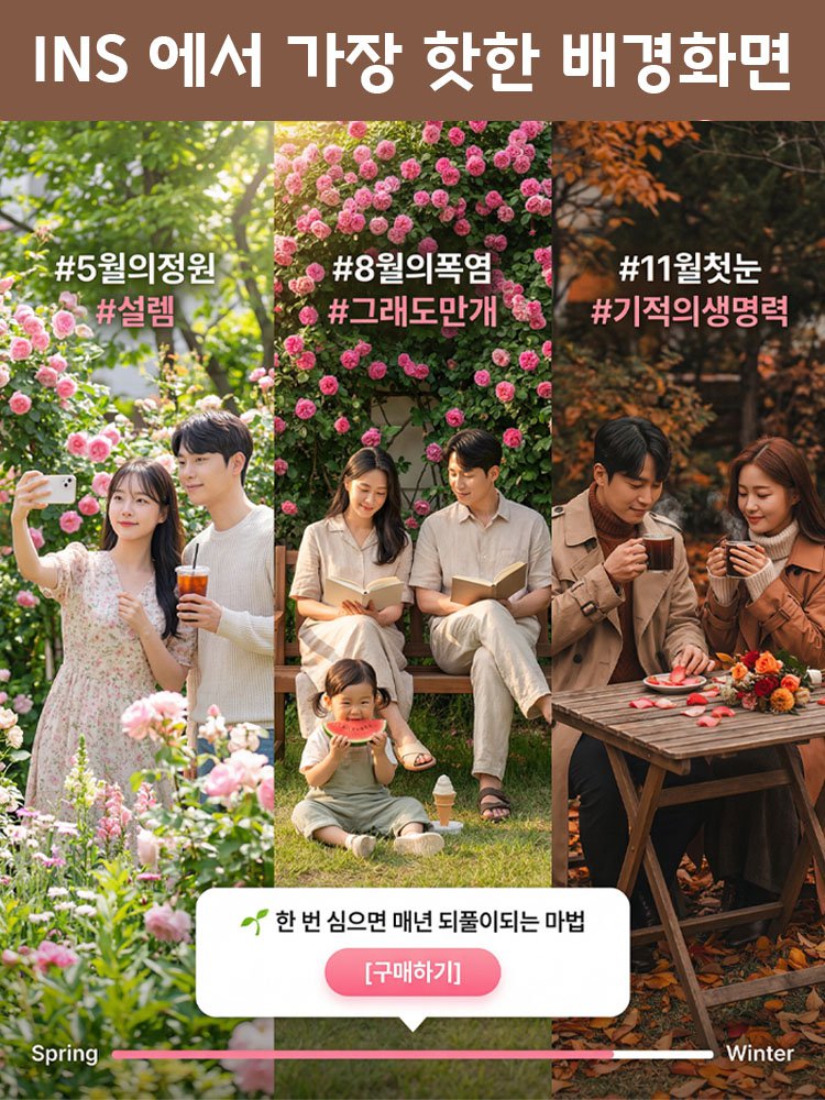 【사계절 개화】이중꽃 장미씨앗