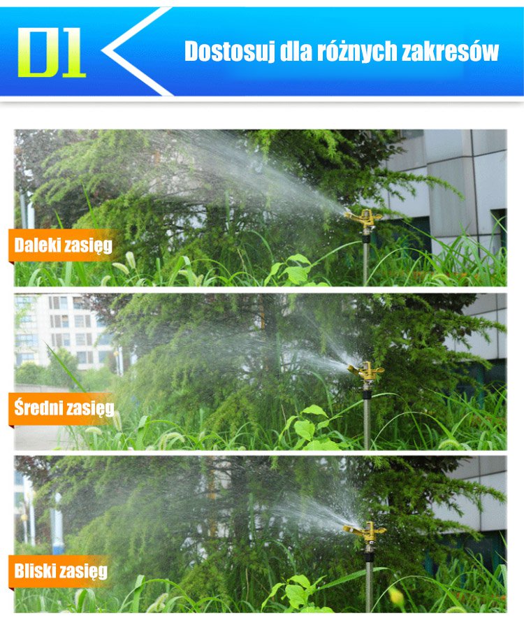 Nowoczesny zraszacz regulowany do nawadniania