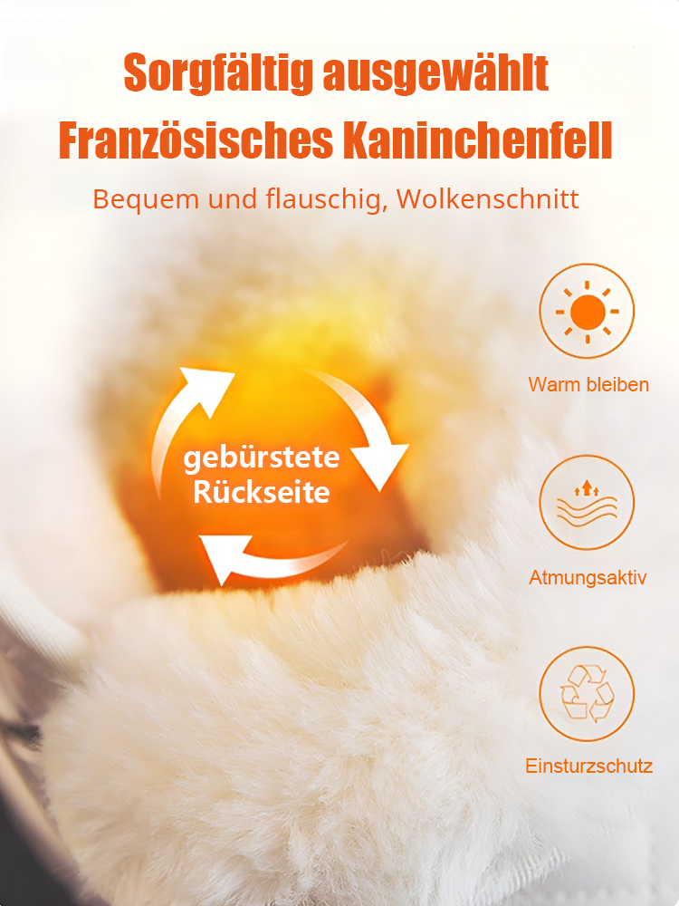 Samtige, warme, weiche Schneestiefel aus Leder mit dicken Sohlen