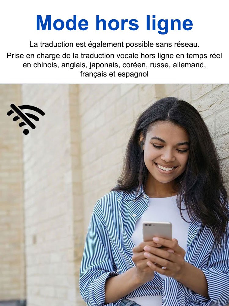 Casque de traduction en temps réel Bluetooth Smart Voice