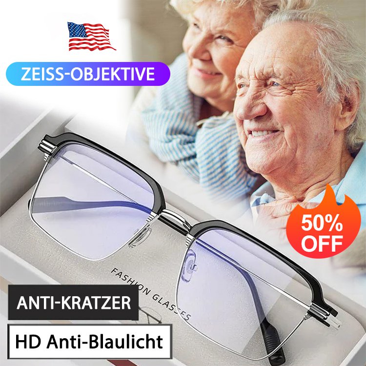 Neue Presbyopiebrille aus Metall mit Anti-Blaulicht