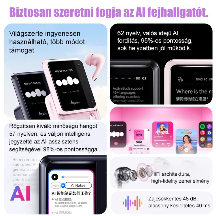 Új érintőképernyős Bluetooth fülhallgató