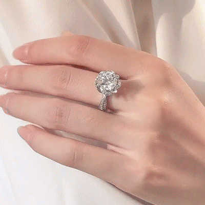 Rose Fountain Moissanite Ring