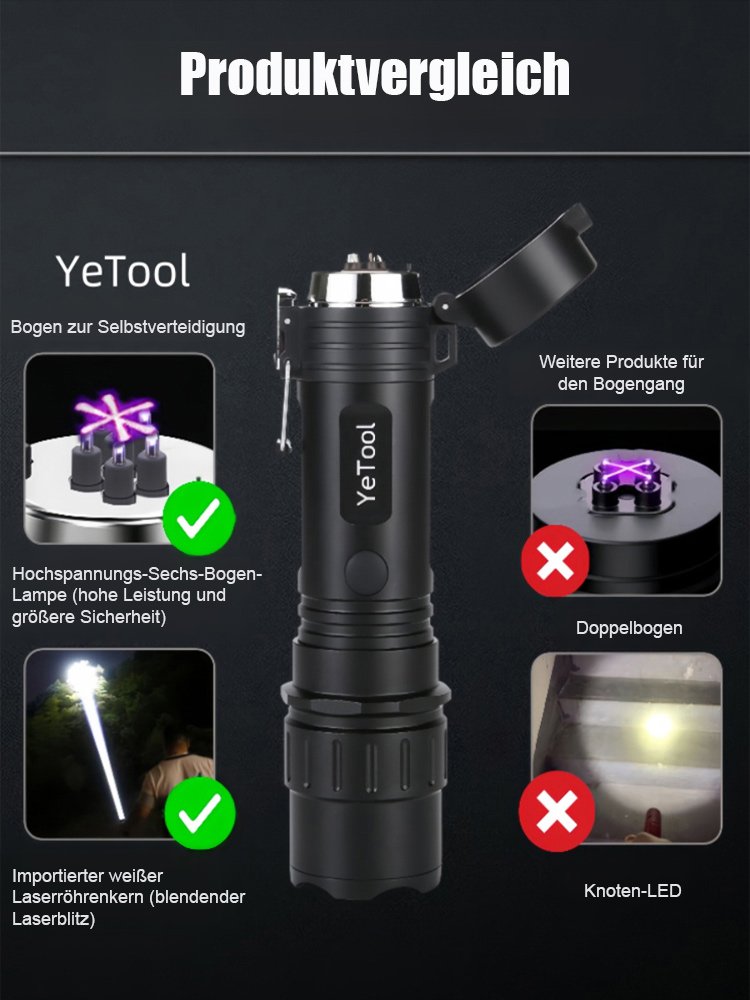 【2-in-1】Arc Selbstverteidigungs-Taschenlampe