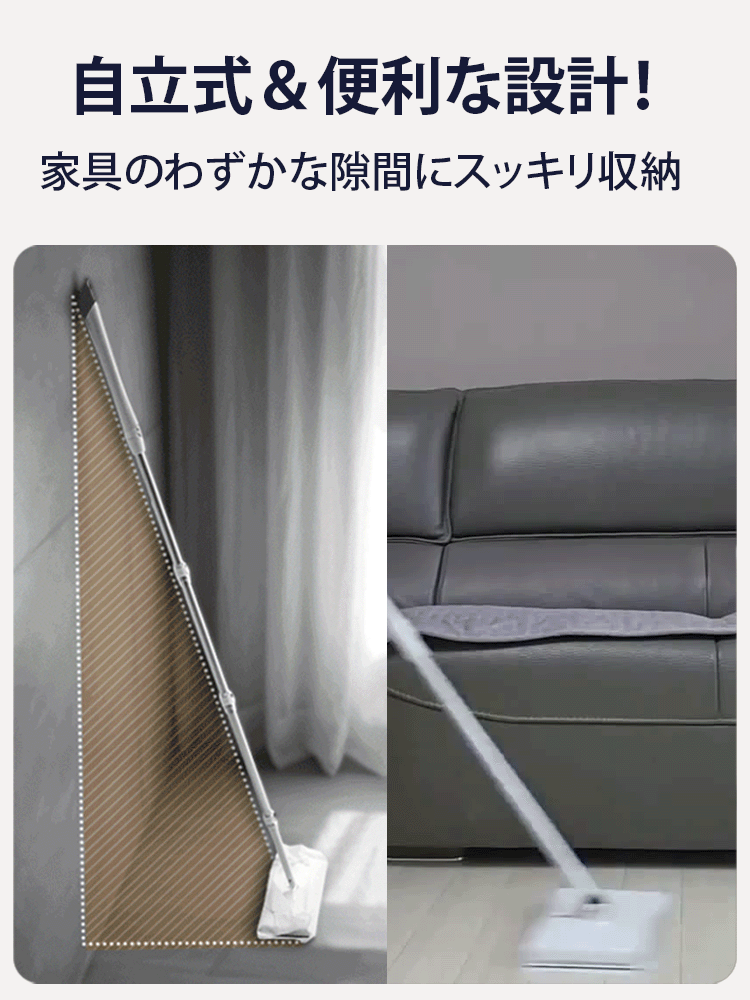 手を汚さずサッと掃除クリップ式ミニモップ