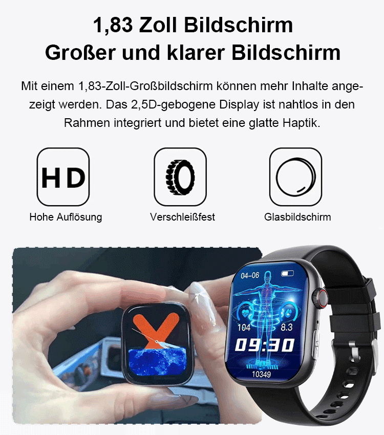 Nicht-invasive, nadelfreie intelligente Glukose-Uhr