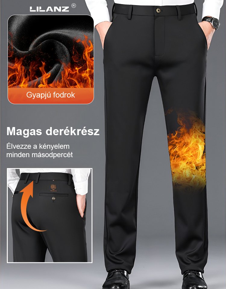 Vastag gyapjú bélelt üzleti öltöny nadrág