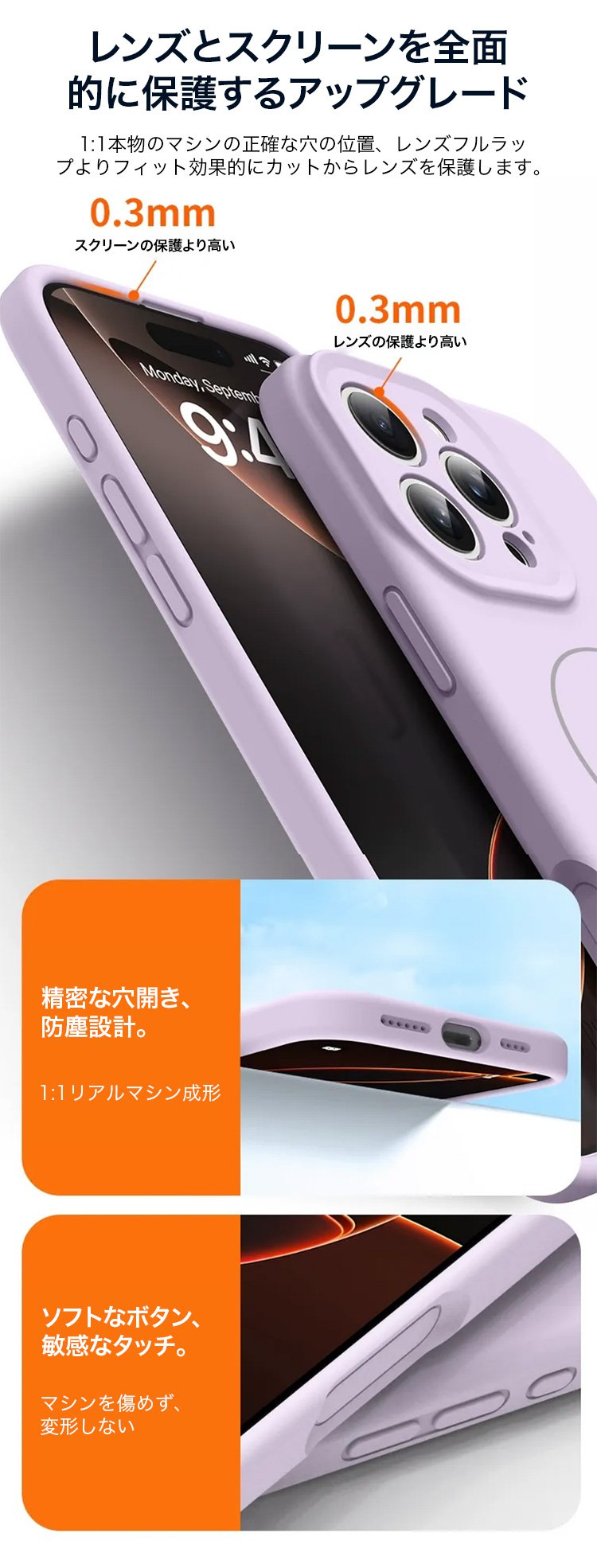 多機能ボタン付きiPhone用ケースの使用イメージ