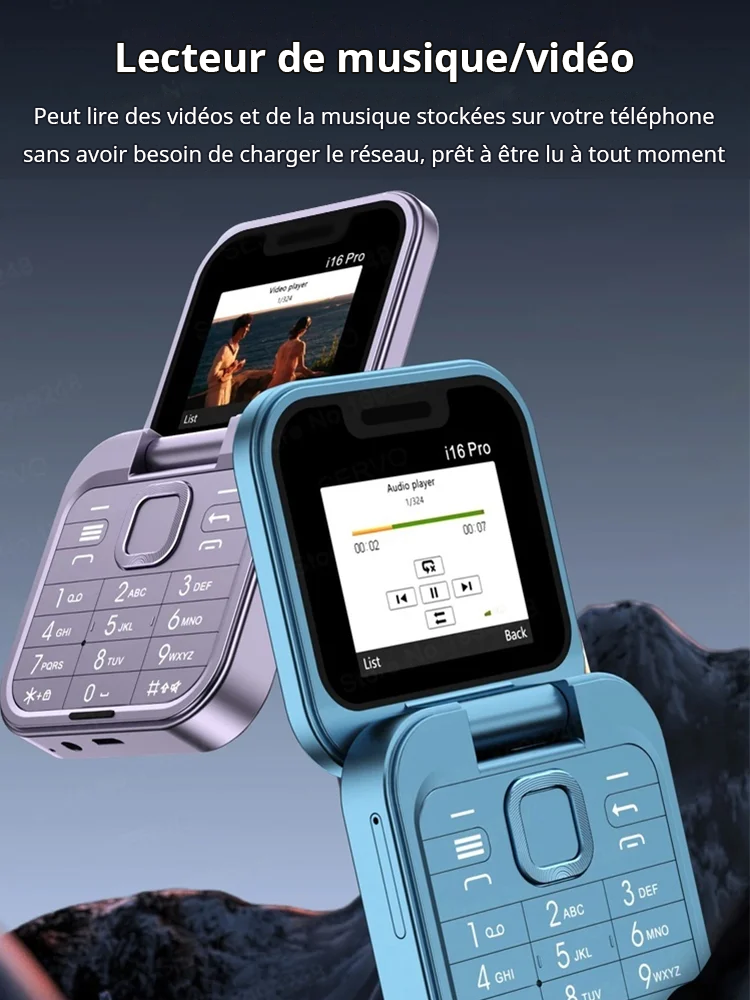 Téléphone portable à bouton rabattable