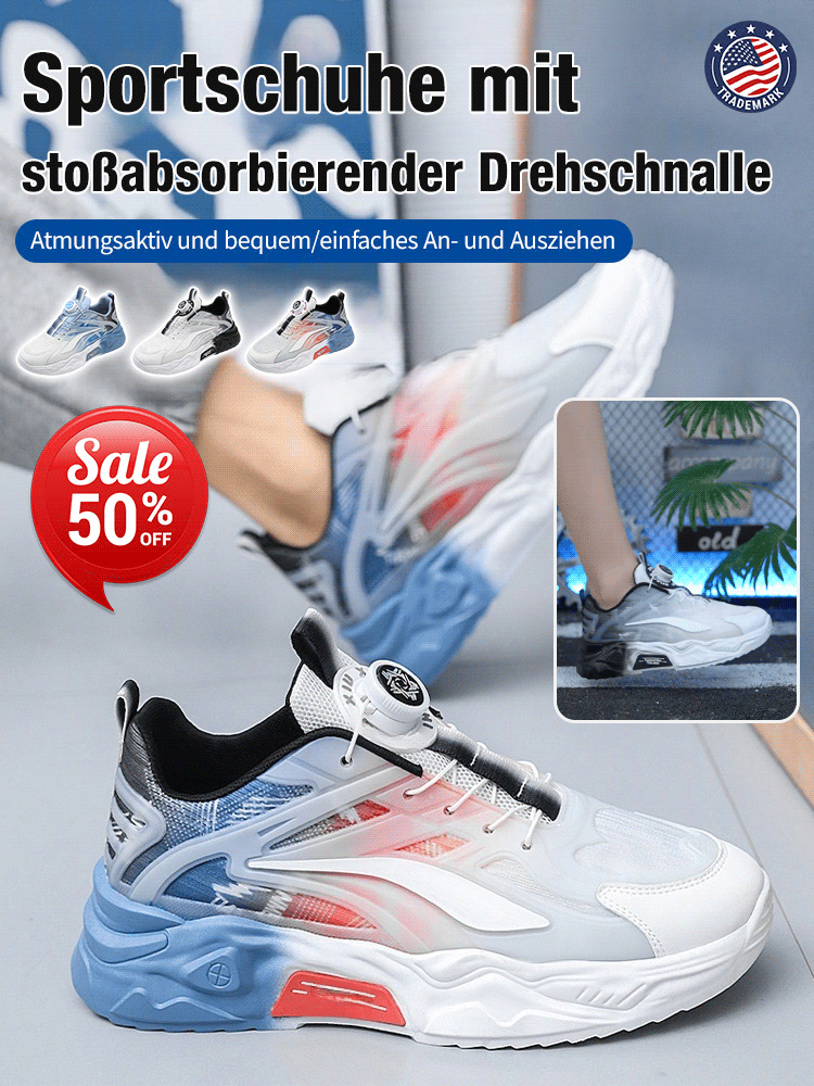 Stoßdämpfende Turnschuhe mit Drehschnalle