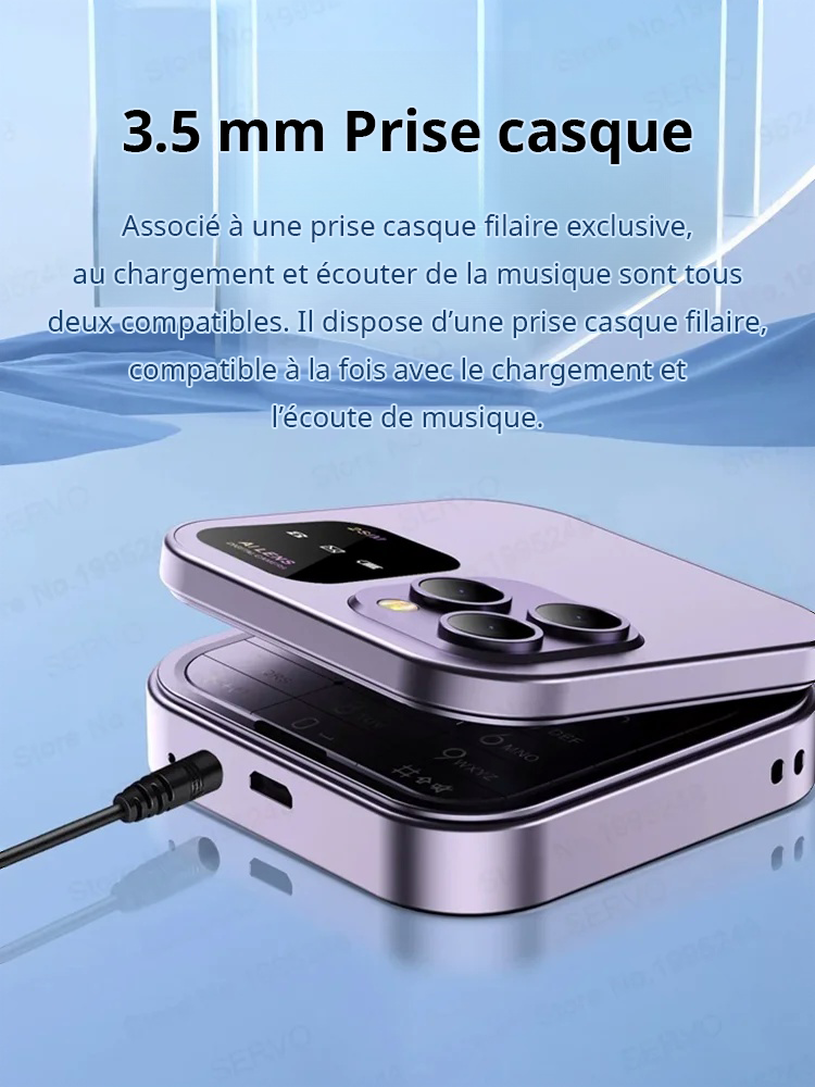 Téléphone portable à bouton rabattable