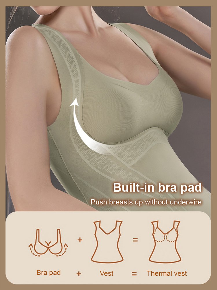 Liquid Seamless Tummy Tightening Mulberry Silk Thermal Vest