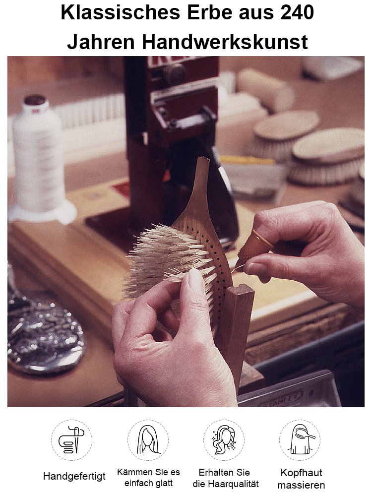 【Jedes kleine Accessoire mit Raffinesse für Frauen】Holz-Luftkissenbürste mit Borsten