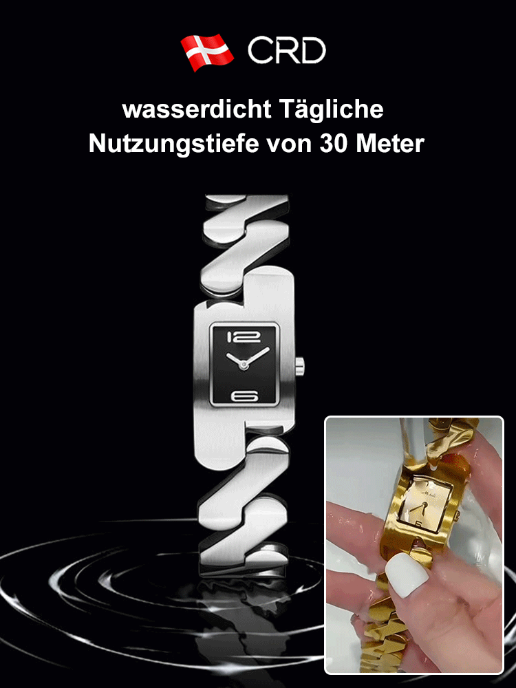 Quadratische Quarz Armbanduhr mit antiken Armbändern