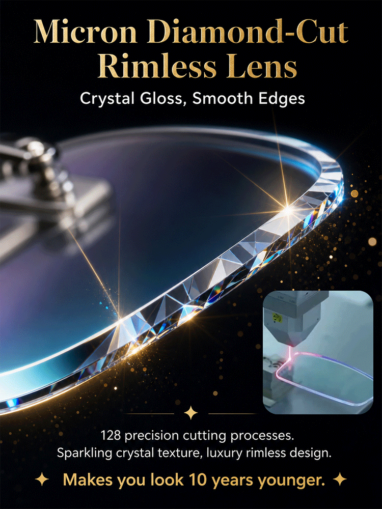 [Aerospace-grade titanium finish] Diamond-cut anti-blue light reading glasses