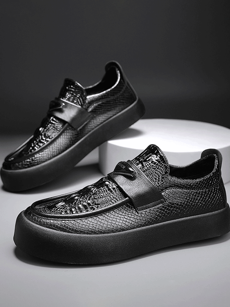 حذاء جلدي كاجوال تجاري سهل الارتداء 